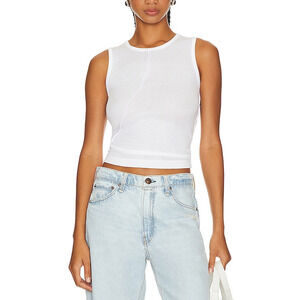 Helmut Lang 'Muscle' White Cotton Tank Top Size S